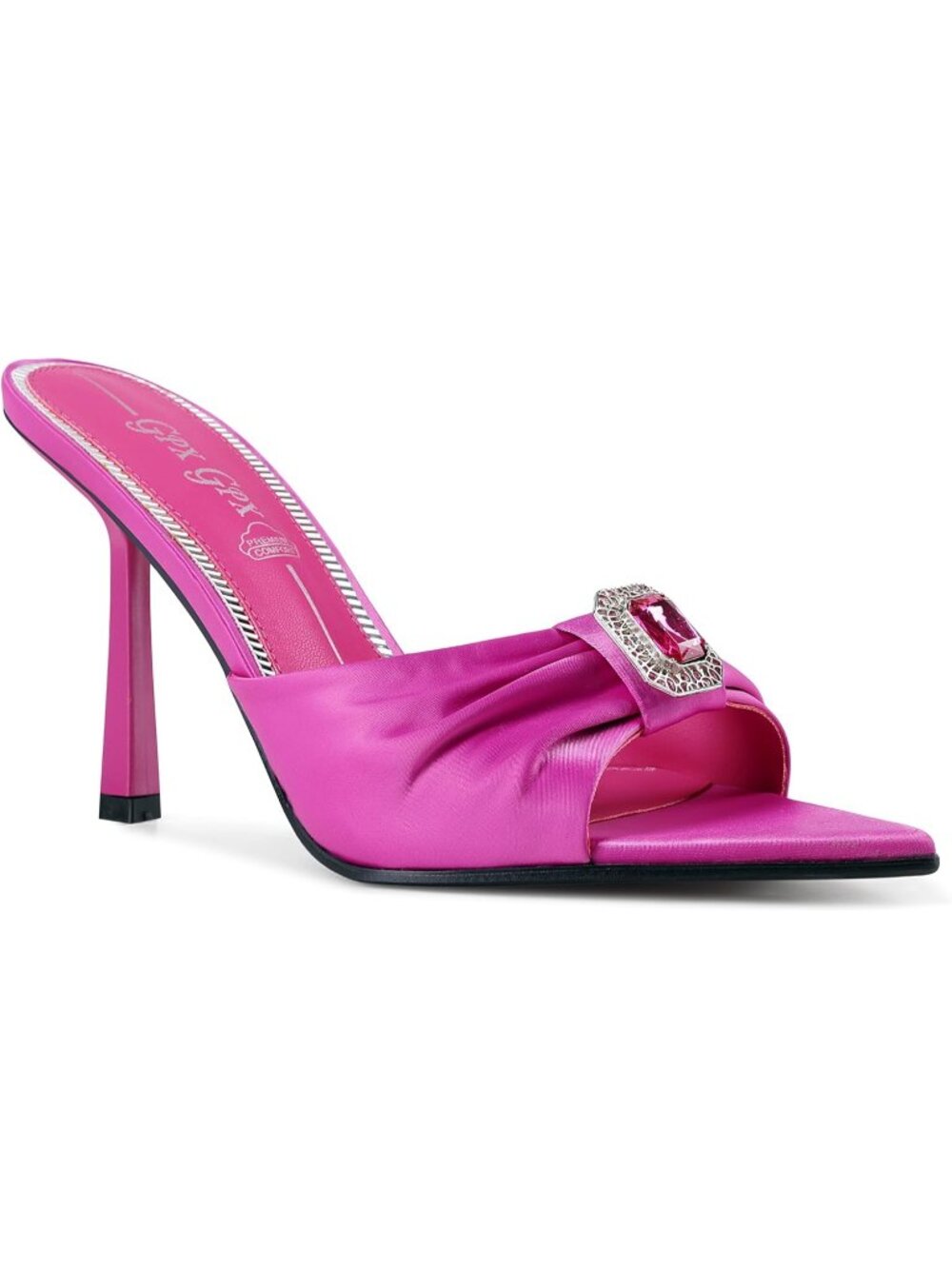 Women's Rose High Heels Stiletto Open Pointed Toe Rhinestone Sandals Slip on